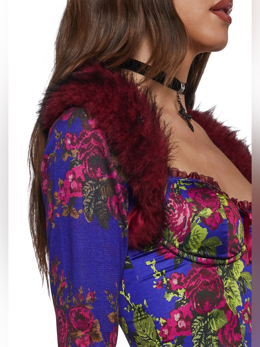 Betsey Johnson x dolls kill velour faux fur shrug xs and medium